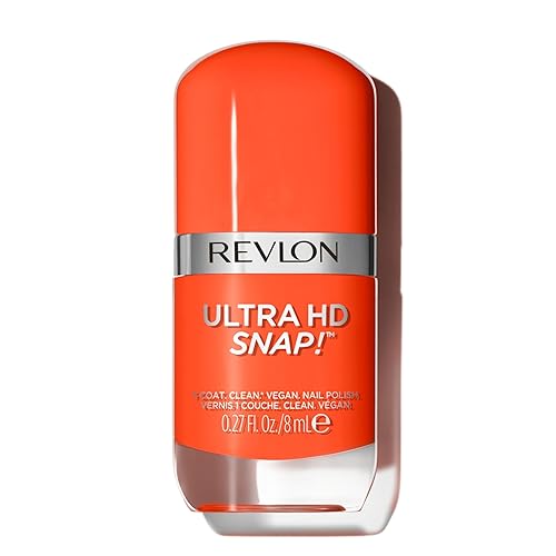 REVLON Ultra HD Snap Nail Color, Natural Rich Glossy Polish, 100% Vegan Formula, No Base or Top Coat Needed, 007 Hot Stuff, 0.27 fl oz