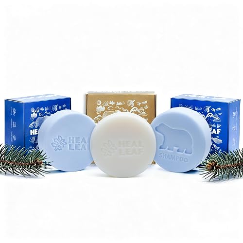 HEAL LEAF Solid Shampoo and Conditioner Bar Set - Botanical Hair & Scalp Care - Plant Extracts Complex, Natural pH - Eco-Friendly Travel Essential