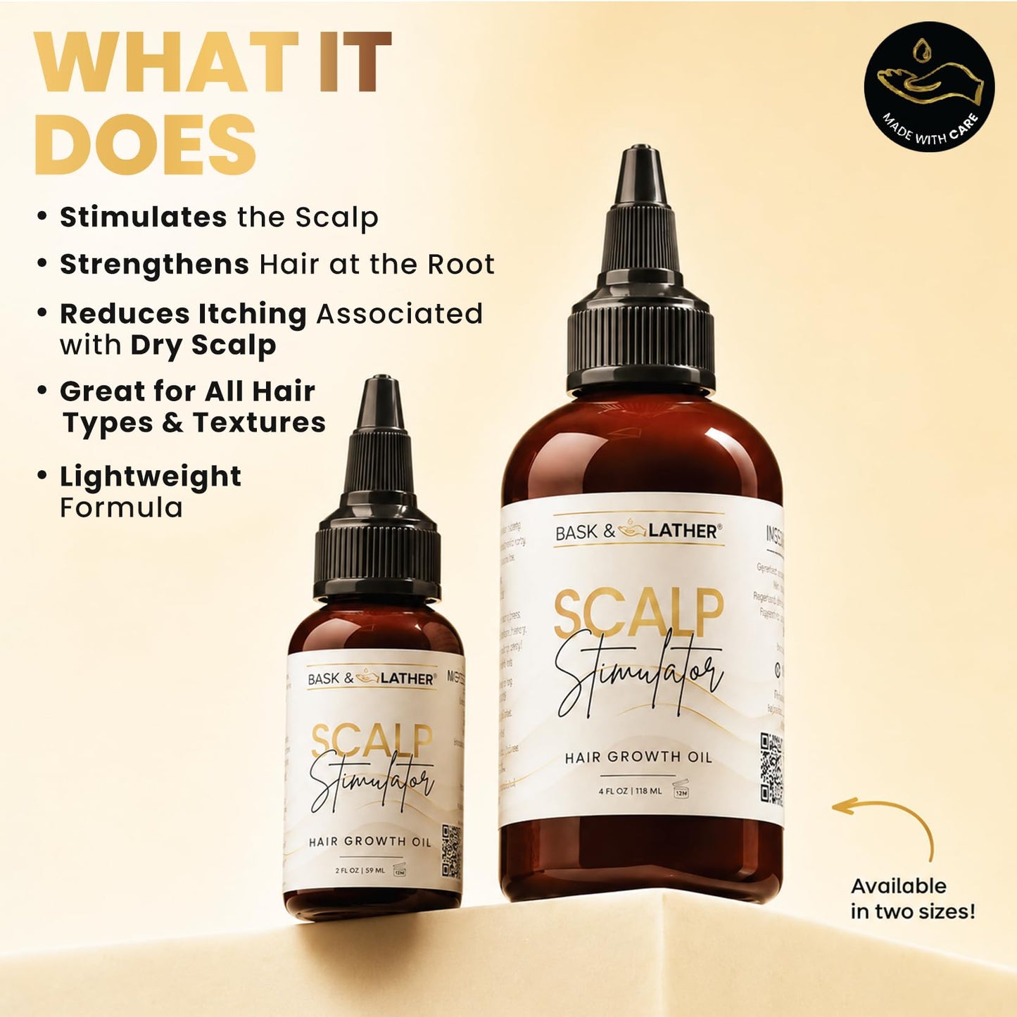Bask & Lather Scalp Stimulator Hair Growth Oil, Cold Pressed Mint and Rosemary Blend with Grapeseed for Hair Growth, Organic Natural Leave in, All Beauty and Personal Care BASK & LATHER