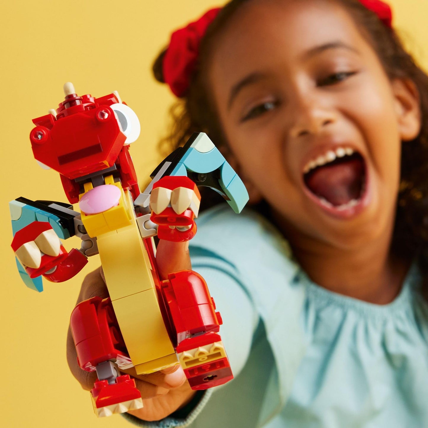 LEGO Creator 3 in 1 Red Dragon Toy 31145, Builds Dragon, Fish or Phoenix, Animal Building Set Gift for Kids Ages 6+