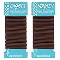HOYOLS Ponytail Holders Hair Ties, No Metal Braided Bands Elastic Thick Tie for Women Thick Fine Curly Hair 50 Count 4mm 1/8 Inch Brown (Sparkling