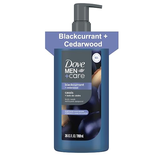 DOVE MEN Blackcurrant + Cedarwood Moisturizing Body Wash | #1 Dermatologist Body Wash for Men, Sulfate Free, Paraben Free, & Dye Free | 26oz Beauty & Personal Care DOVE MEN + CARE