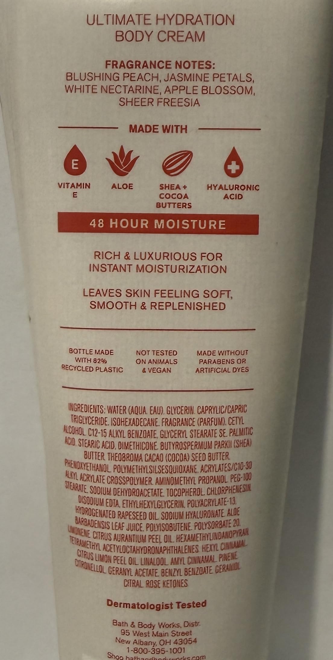 Bath & Body Works Women's Pretty As A Peach Ultimate Hydration Body Cream 8 Ounces Pack of 2
