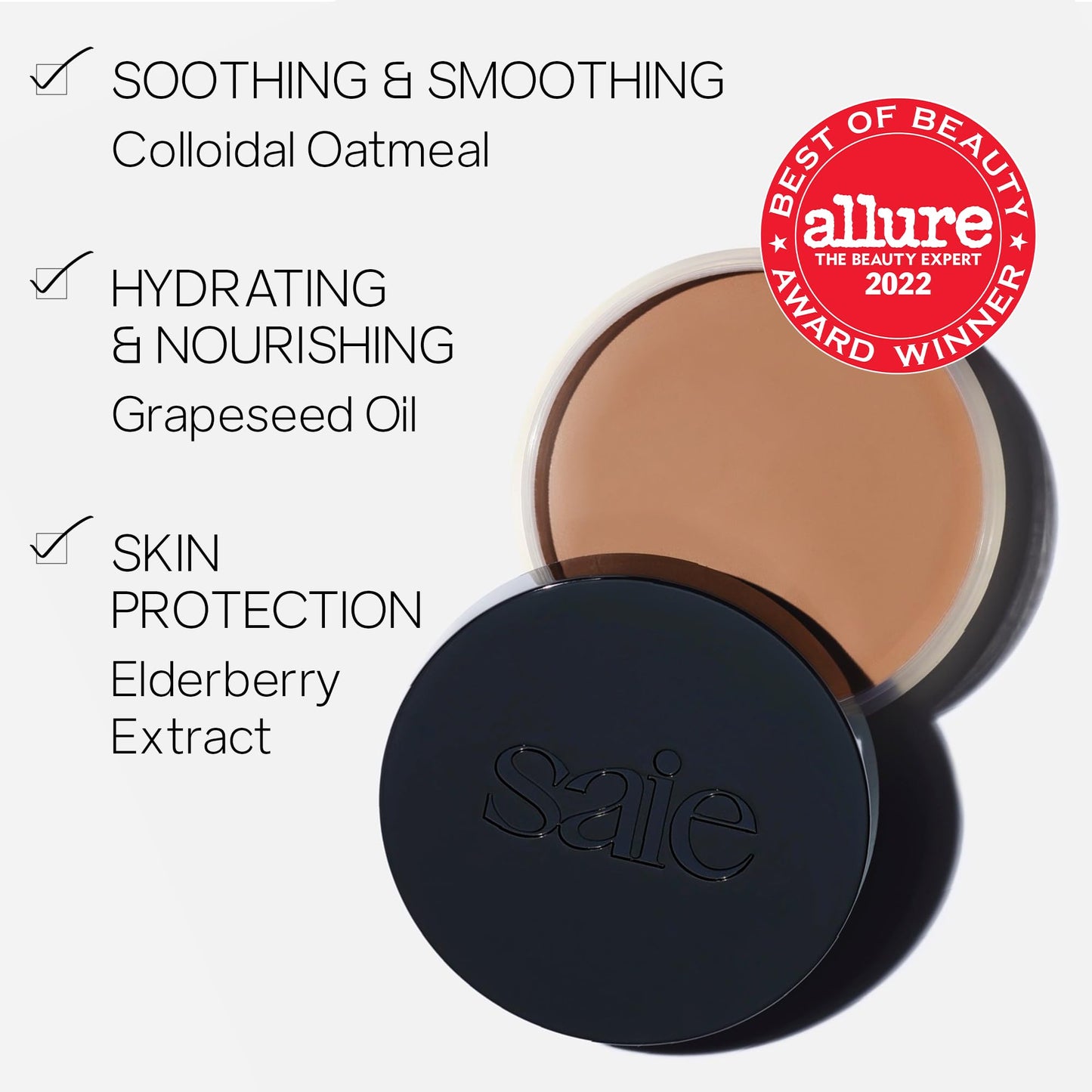 Saie Sun Melt Cream Bronzer - Buildable Balm Face Bronzer for Effortless Sculpting - Cream Contour Enriched with Vitamin C, Nourishing Skincare