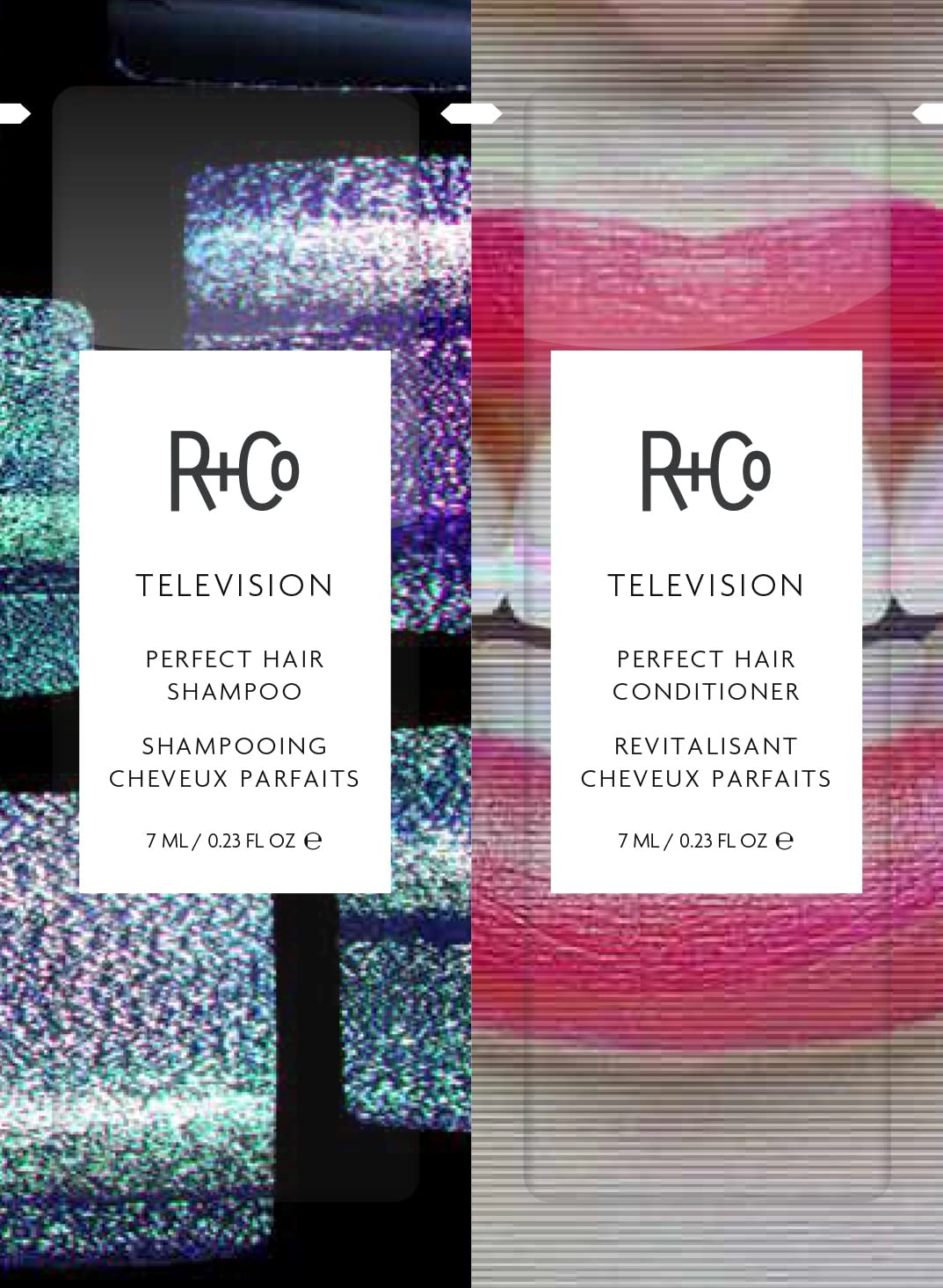R+Co Television Perfect Shampoo/Conditioner Tandem Packette | Body + Shine + Smoothing for All Hair Types | Vegan + Cruelty-Free | .46 ml