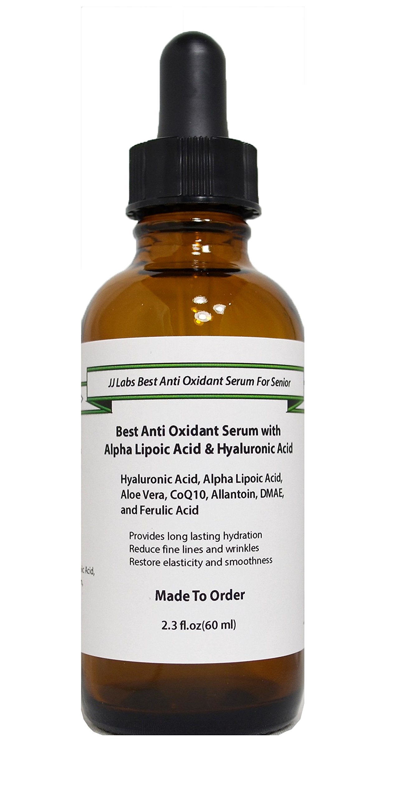 Senior Best Anti Oxidant Serum with ALA & Hyaluronic Acid for Active Senior (2.3oz, Dropper Dispenser) Beauty & Personal Care JJLabs Skin Solutions