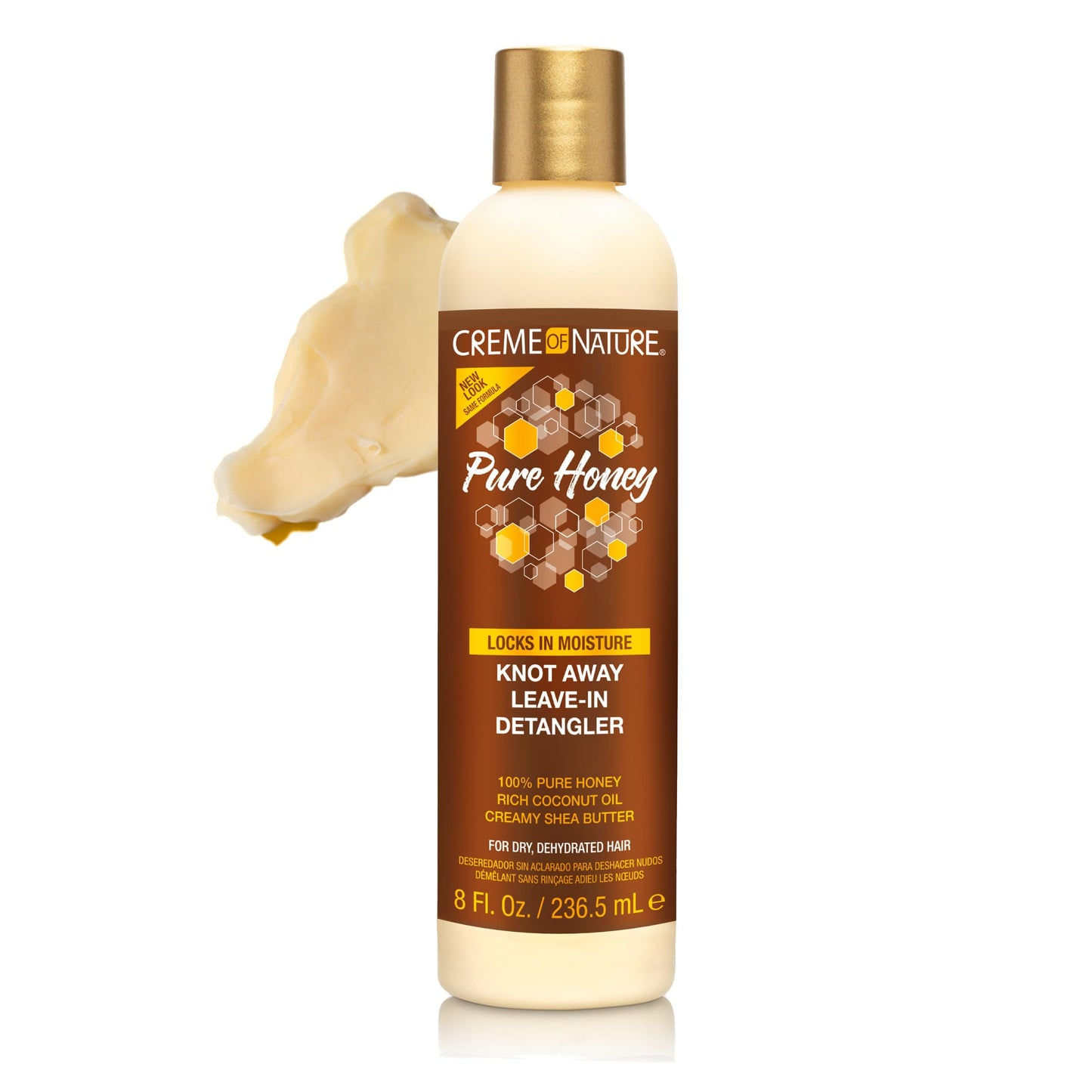 Creme of Nature Pure Honey Knot Away Leave-In Detangler, Instantly Detangles & Improves Manageability, With Coconut Oil & Shea Butter, For Dry
