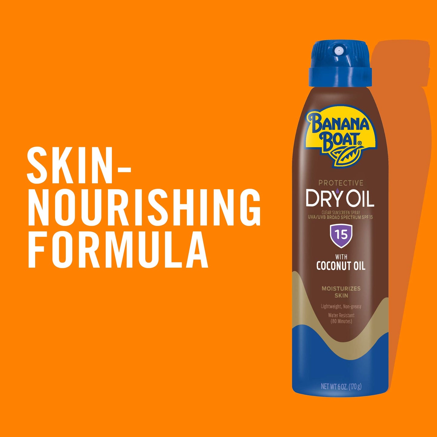 Banana Boat Protective Tanning Dry Oil Clear Spray Sunscreen SPF 15, 6oz, Tanning Sunscreen Spray, Banana Boat Dry Oil SPF 15, SPF Tanning Oil, Dry