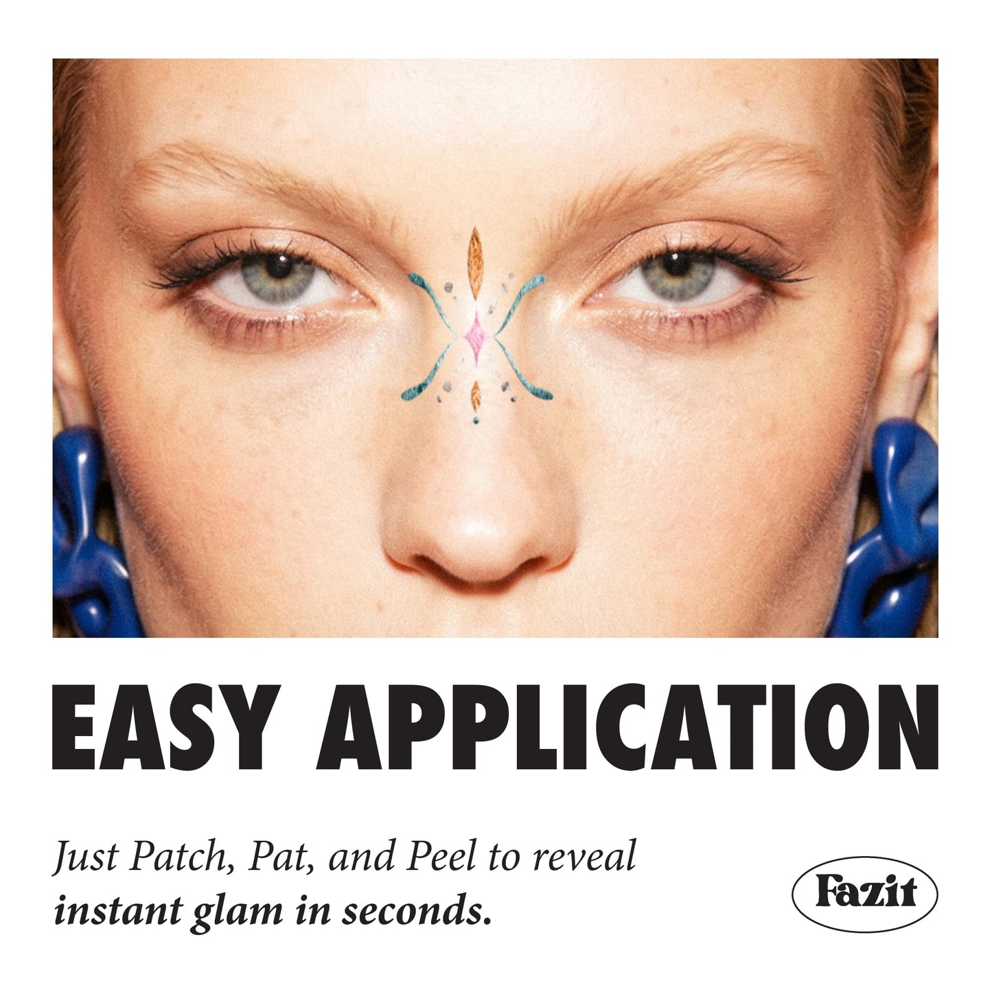 Fazit Makeup Patches - Midnight Sun Nose Bridge - Glow Up Make-Up Patches - Cute Glitter Makeup Accessories for Women - Cosmetic Glitter for Face