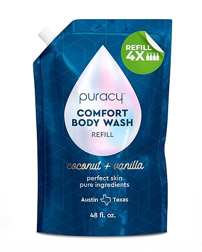 Puracy Body Wash Refill, Natural Body Wash, 98.6% Pure Plant Ingredients, Moisturizing Shower Gel for Women Men Kids, Body Soap for Dry Sensitive