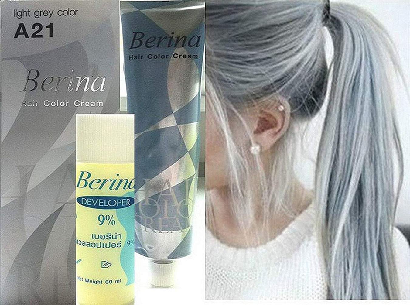 Hair Colour Permanent Hair Cream Dye Light Grey by Berina