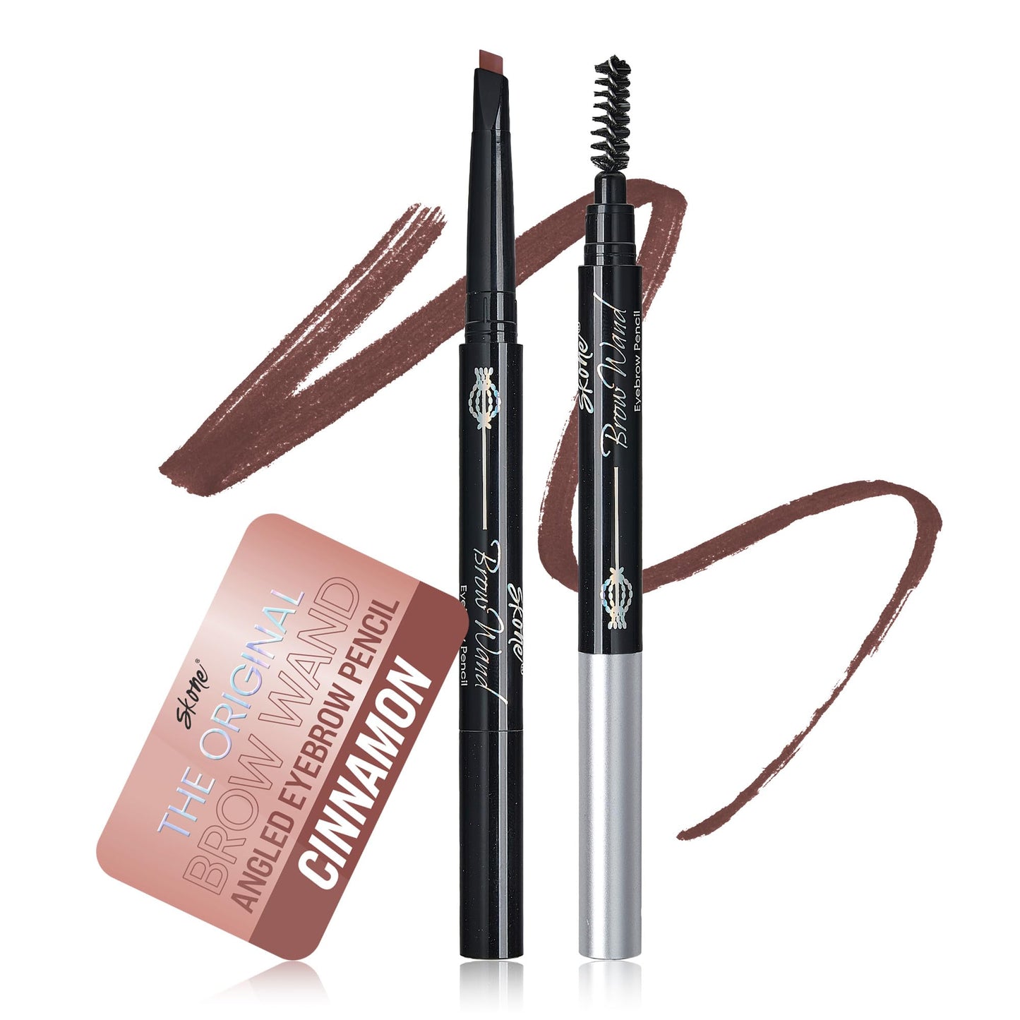 Skone Cosmetics The Original Brow Wand Eyebrow Pencil with Brush - Dual-Sided Retractable Waterproof Long-Lasting Brown Eye Brow Pencils for Women