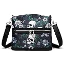 MEOKIM Women's Skull Shoulder Bag, Gothic Skull Wallet Y2k Backpack Street Hippie Backpack (green,One Size)