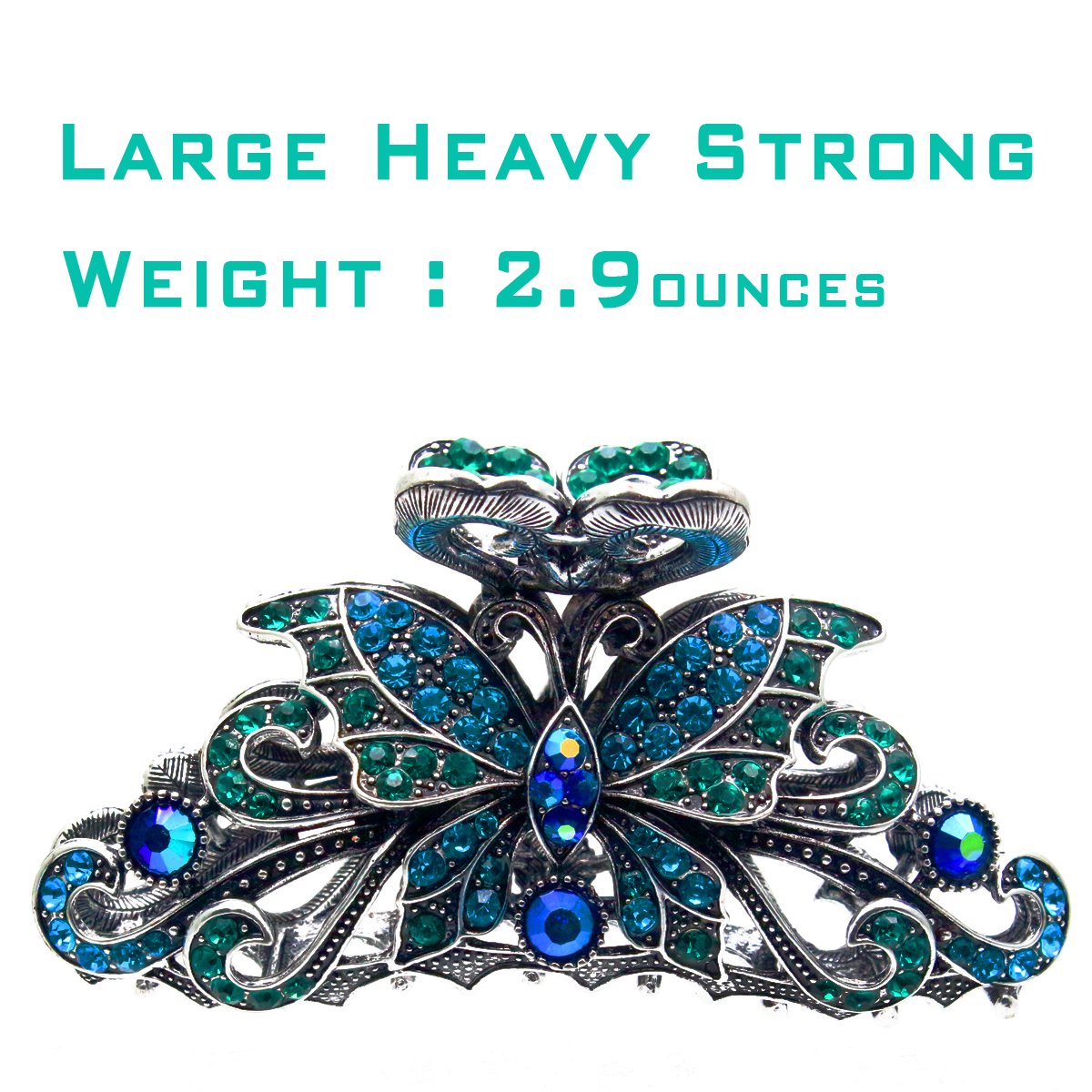 Fashion & Lifestyle Large Metal Alloy Hair Claw Jaw Clip for Women and Girls - Pretty Strong Clamp Non-Slip Barrette Hair Updo Grip Bath Accessories