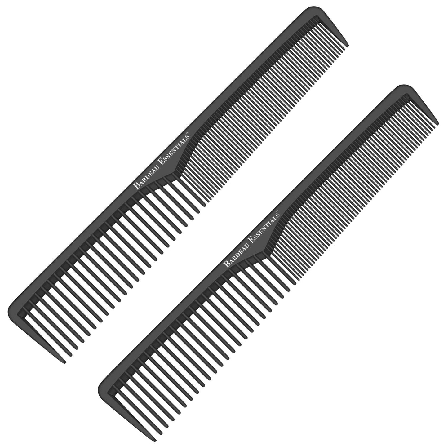Styling Comb (2 Pack) | Professional 7 Inch Black Carbon Fiber Anti Static Chemical And Heat Resistant Comb For All Hair Types | Fine and Wide Tooth | Beauty and Personal Care Bardeau Essentials Default Title