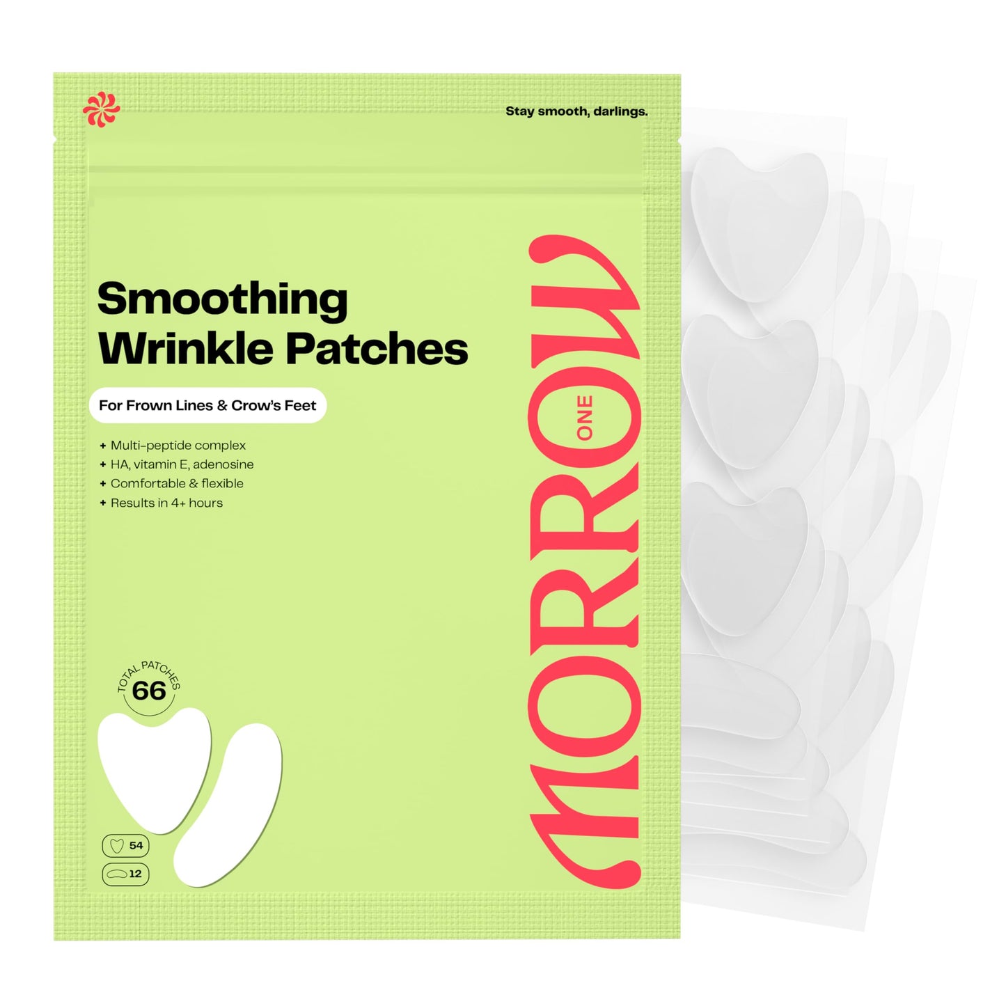 Morrow One - Peptide-Infused Smoothing Wrinkle Patches - Overnight Patches for Smoothing Fine Lines and Wrinkles, Anti Aging Stickers for Crow's Feet Beauty and Personal Care Morrow