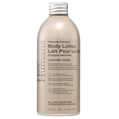 Hey Humans Moisturizing Body Lotion with Natural Ingredients - Lavendar Vanilla & Shea Butter | Vegan, Cruelty Free, 14 fl. oz