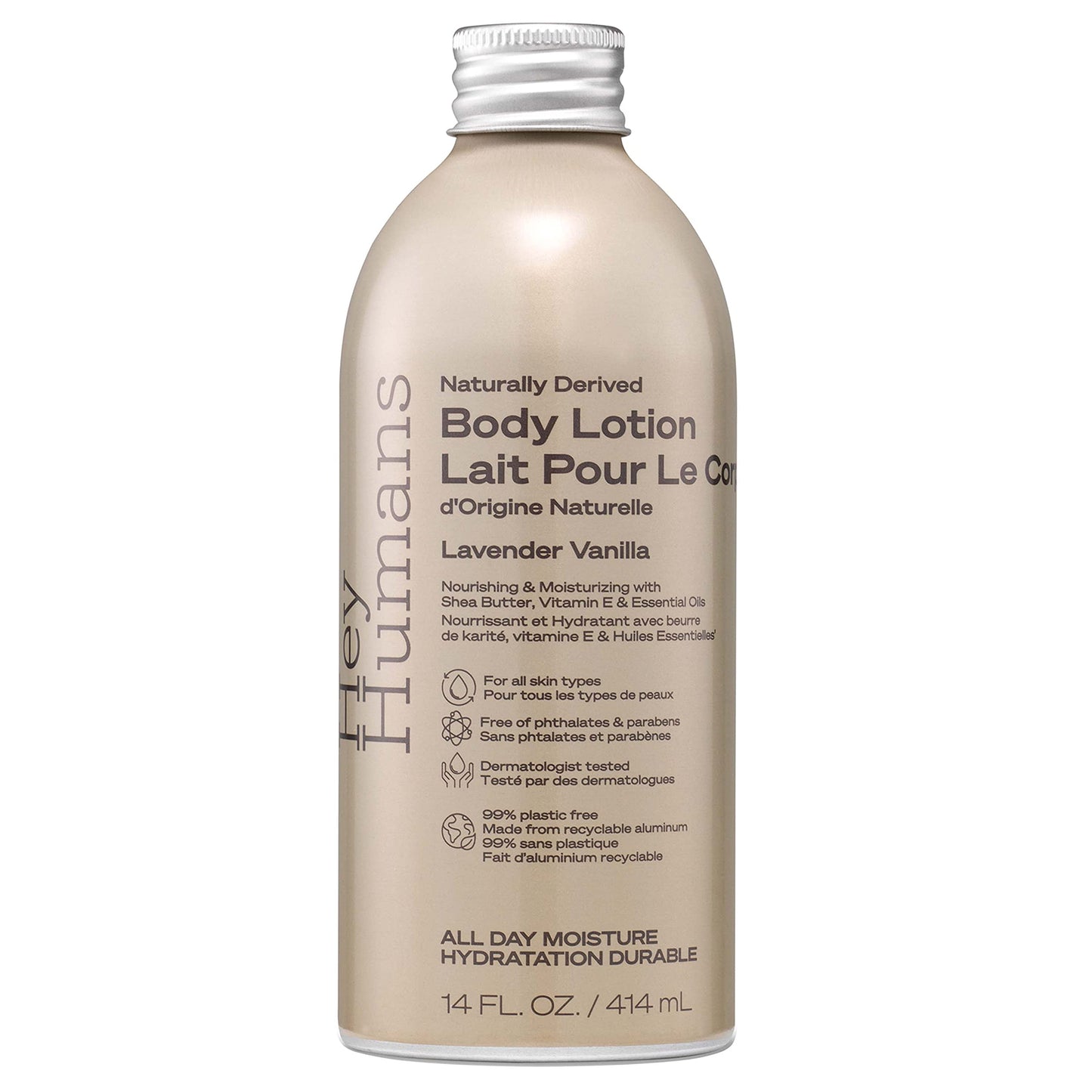 Hey Humans Moisturizing Body Lotion with Natural Ingredients - Lavendar Vanilla & Shea Butter | Vegan, Cruelty Free, 14 fl. oz