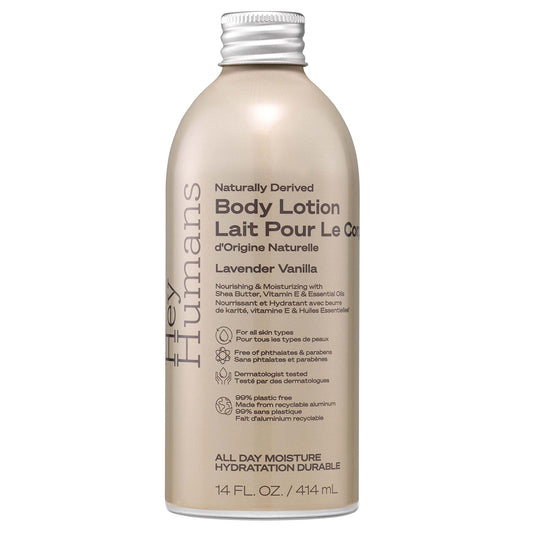 Hey Humans Moisturizing Body Lotion with Natural Ingredients - Lavendar Vanilla & Shea Butter | Vegan, Cruelty Free, 14 fl. oz Beauty & Personal Care HEY HUMANS