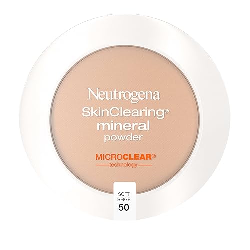 Neutrogena SkinClearing Pressed Mineral Powder Compact for Acne Prone Skin, Oil Absorbing Acne Makeup with Salicylic Acid helps to Cover, Treat