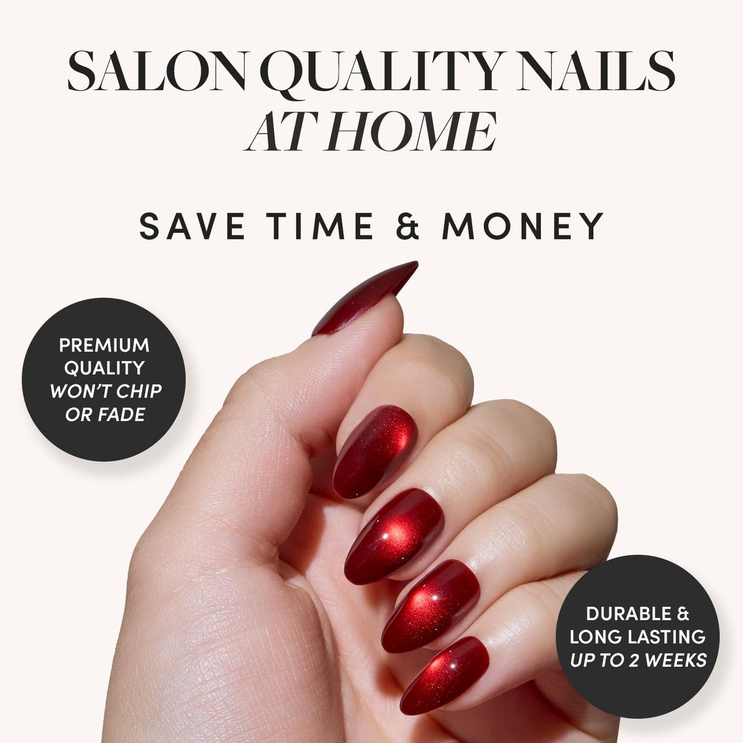 Glamnetic Press On Nails - Silent Night | Short Almond White Fake Nails with 3D Silver Foil in a Glossy Finish | 15 Sizes - 30 Nail Kit with Glue Beauty and Personal Care Glamnetic