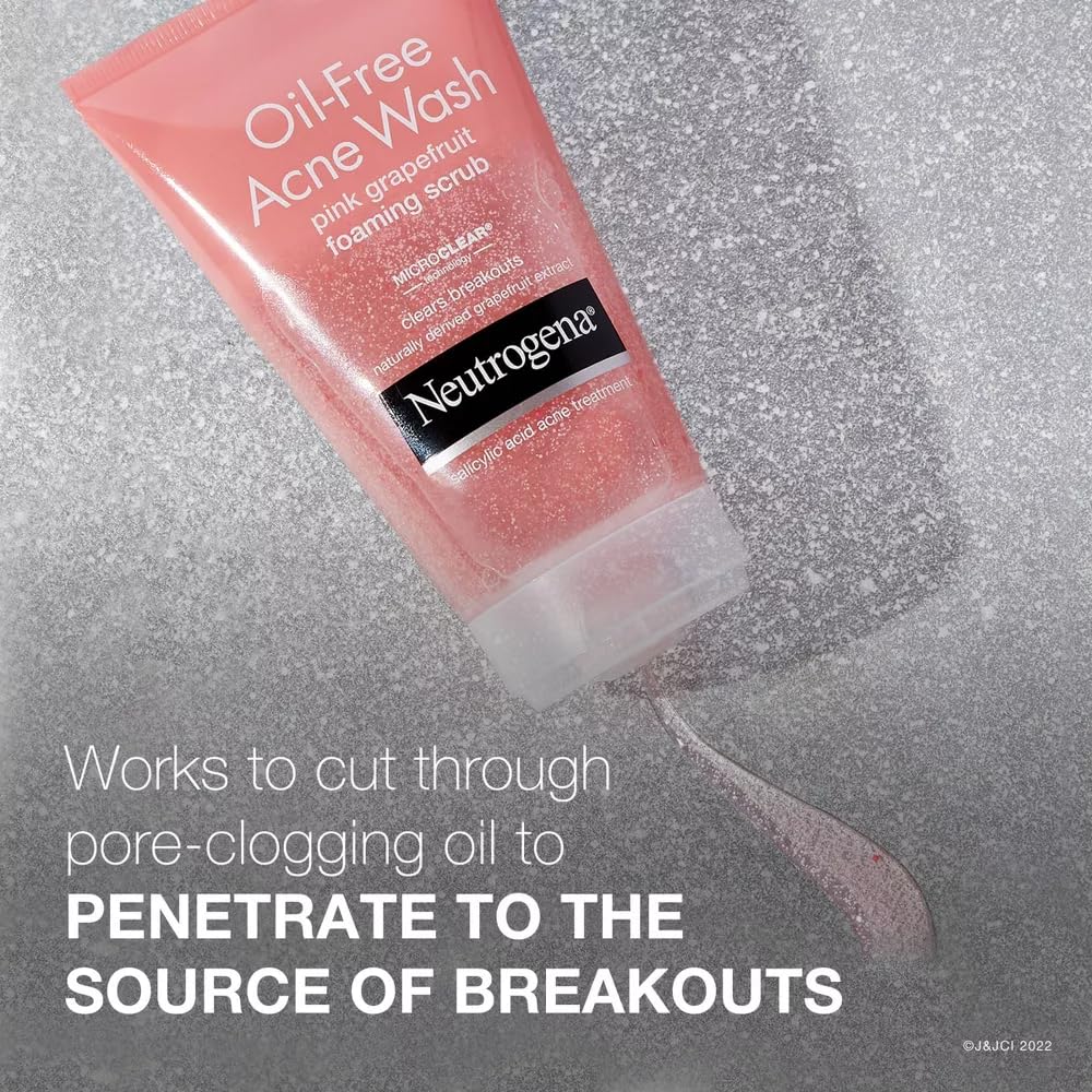 Neutrogena Oil Free Pink Grapefruit Acne Face Wash with Vitamin C for Breakouts - 6.7 fl oz