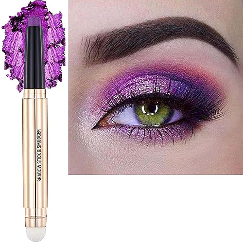 Metiplou Purple Eyeshadow Stick Eyeliner pencil For Eye Makeup Cream Shimmer Smooth Glitter Dark Light Matte Single Crayon Primer Palette