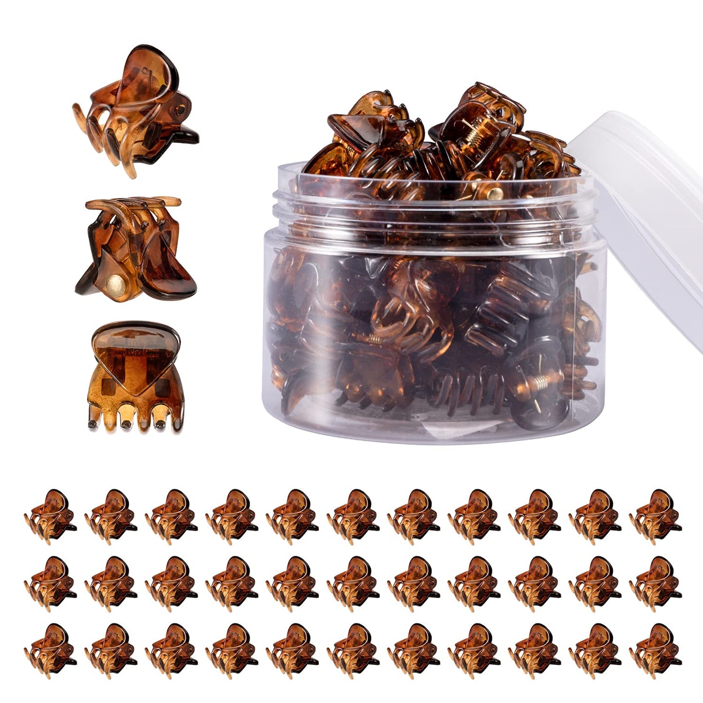 YOHAMA 36 PCS Brown Mini Hair Claw Clips Great for Design Kids and Adult Hairstyles Decoration Buns, Pining Bangs Strong Grip Multifunction Clamp Beauty and Personal Care YOHAMA Default Title