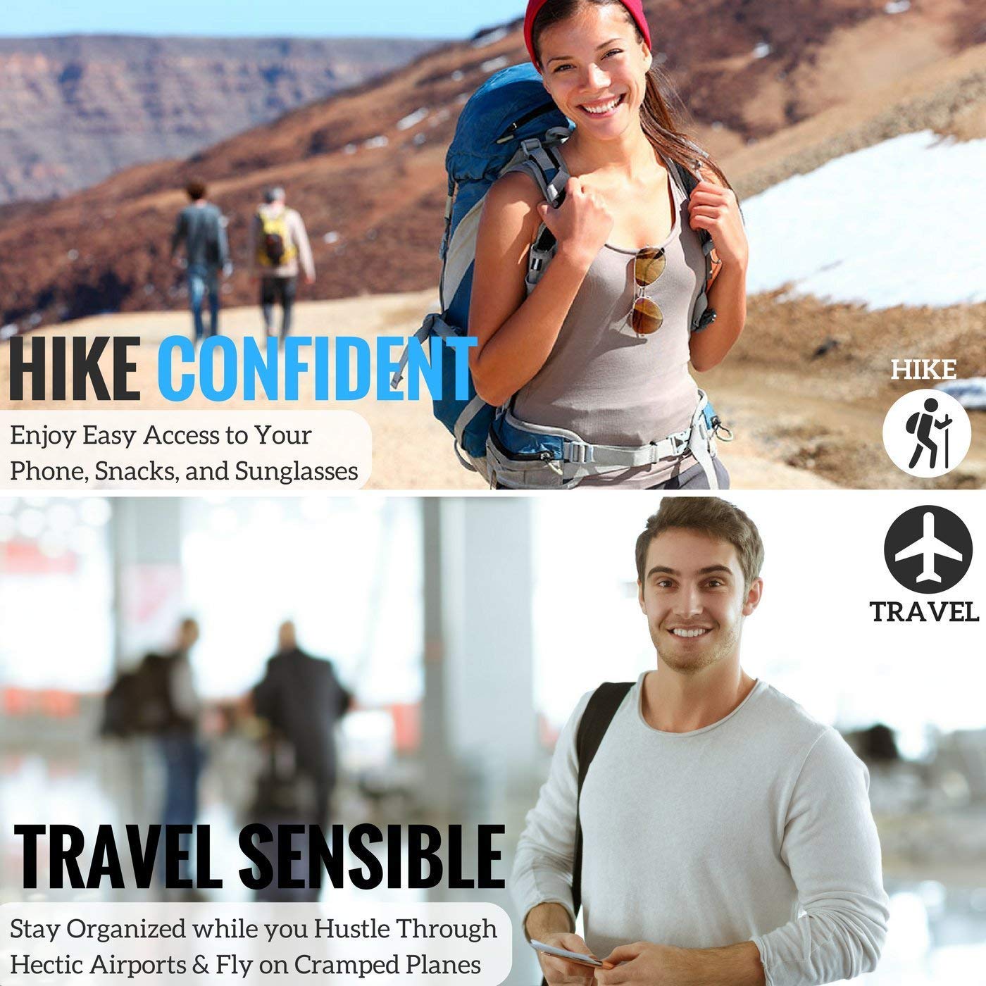 ZM-YOUTOO RFID Blocking Money Belt – Hidden Travel Waist Pouch & Passport Holder Wallet for Cash, Cards & ID, Khaki