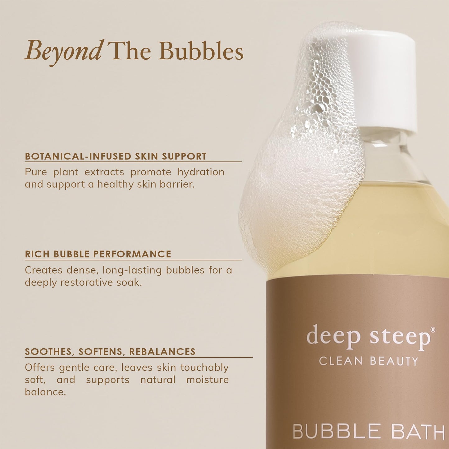 Deep Steep Bubble Bath, Fresh Lavender, 10 oz - Soothing Soak with Shea Butter, Argan Oil, Aloe Vera & Coconut Oil - Vegan, Sulfate-Free, PH-Balanced