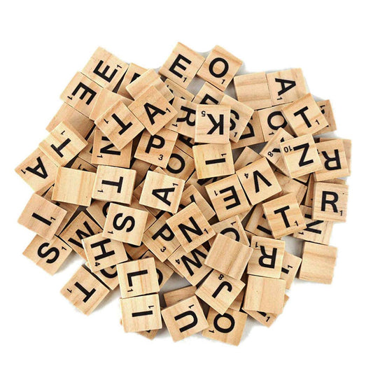 TMEEIHNSS 100Pcs Wooden Alphabet Tiles Scrabble Replacement Letters for Board Games, Wedding Frame and Wall Art (100)