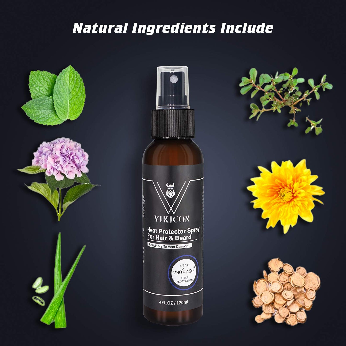 VIKICON Shield Heat Protectant Spray - Blend Prevents Damage & Breakage for Hair and Beard