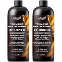SOULSPA PURE Thickening Shampoo and Conditioner Set - Volumizing Formula with DHT Blockers, Biotin, Keratin, Caffeine & Saw Palmetto - Hair Thickening
