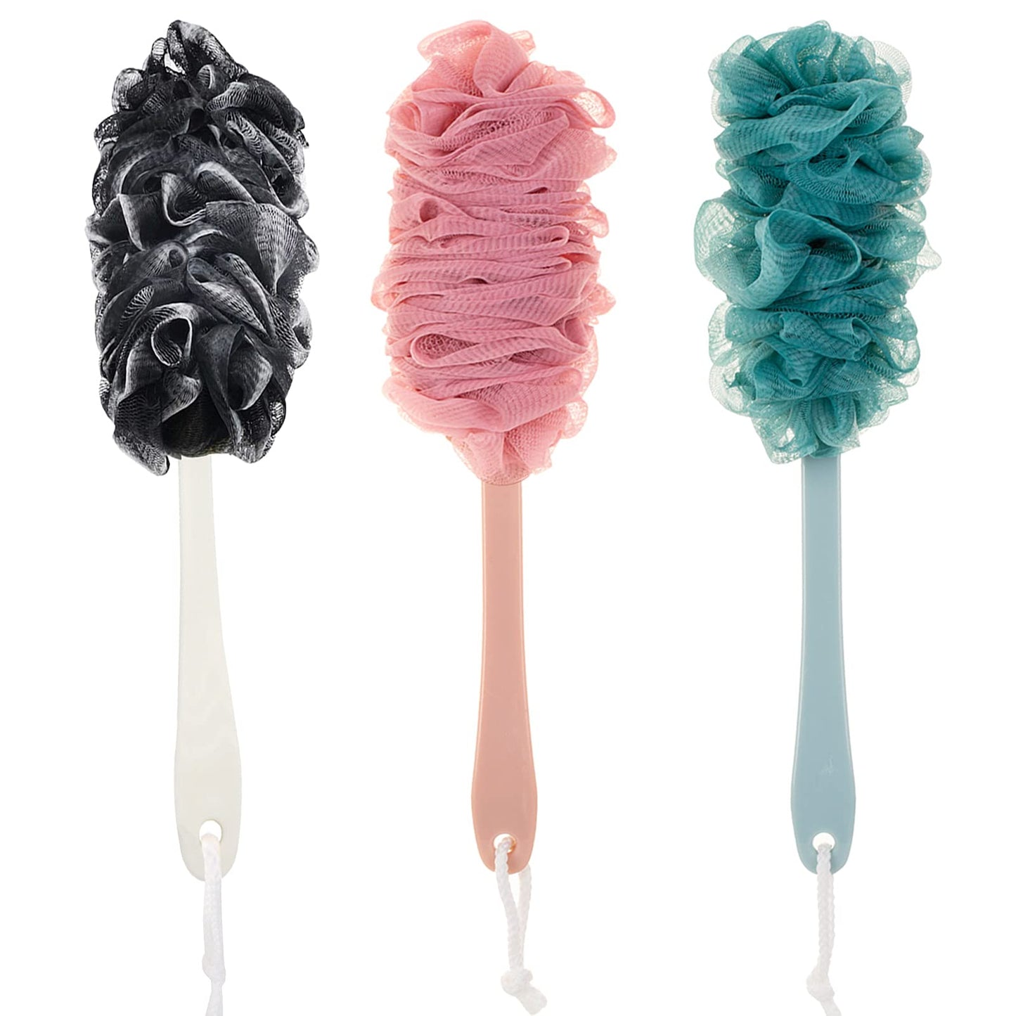 Arswin Back Scrubber for Shower,Loofah Long Handle Bath Body Brush,Soft Nylon Mesh Sponge for Shower,Loofah On a Stick for Men Women,Exfoliating Scrub