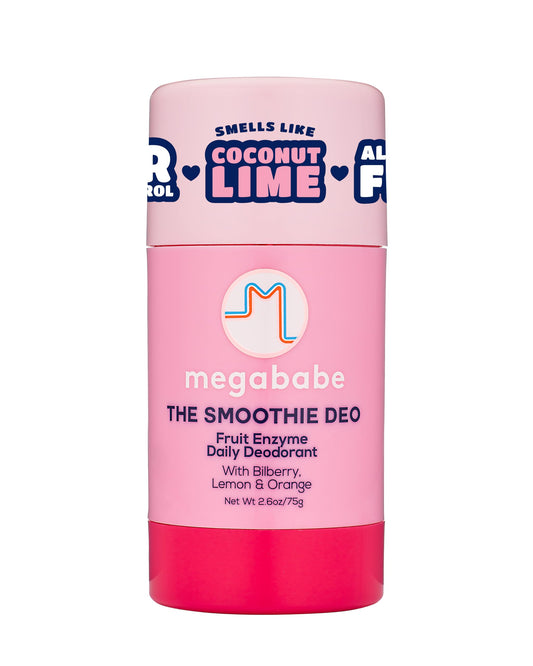 Megababe Daily Deodorant -The Smoothie Deo with 72 hour Odor Protection - Summer and Hot Weather Essential - Coconut & Fruit Enzymes - Aluminum-Free Beauty and Personal Care Megababe