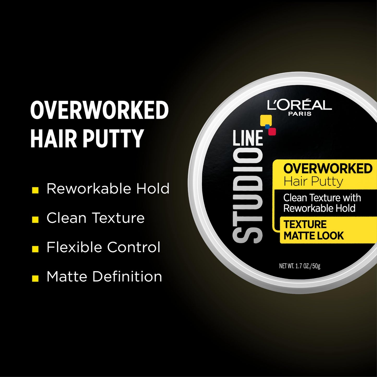 Loreal Studio Putty Overworked 1.7 Ounce (50ml) (2 Pack)