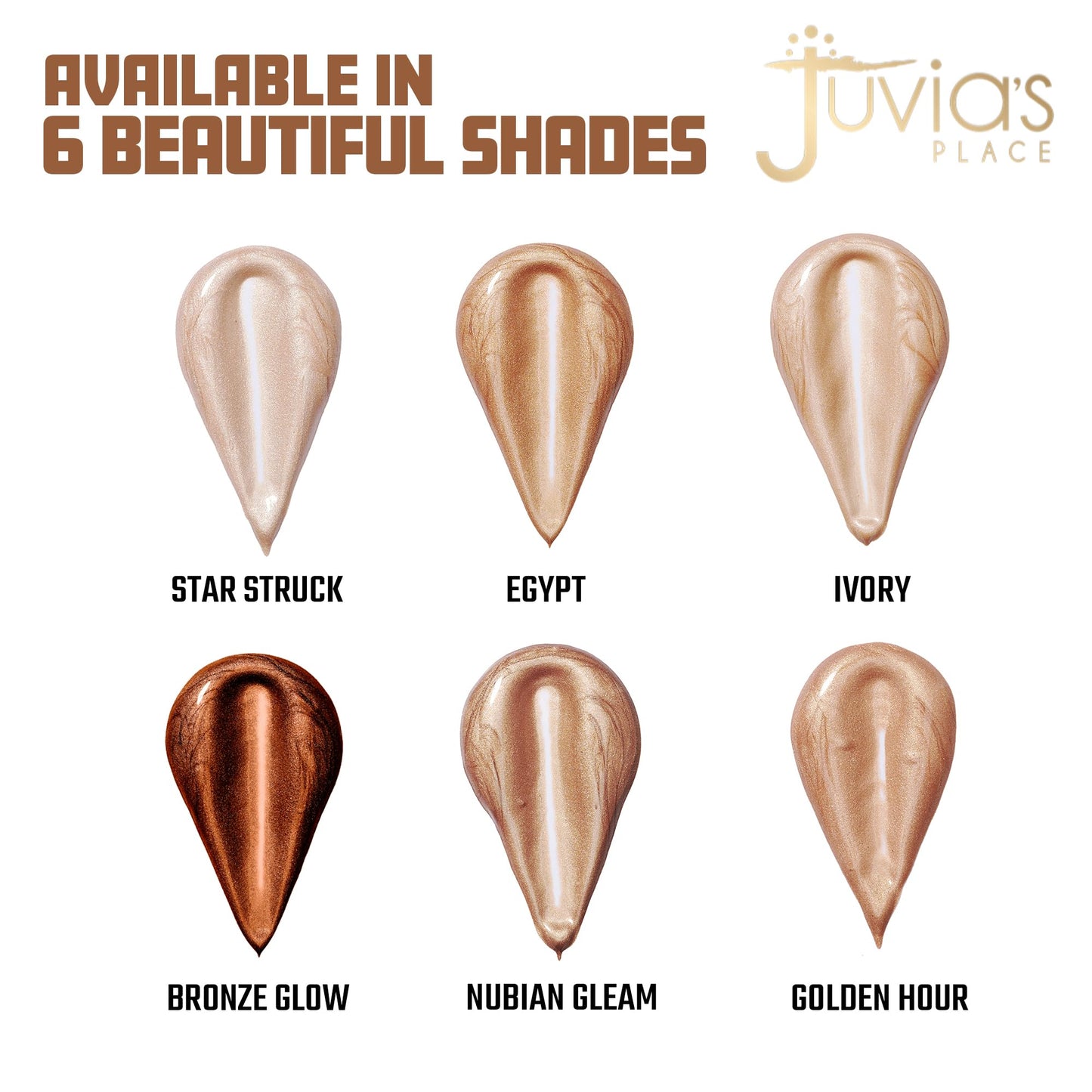 Juvia's Place Nubian Glow Liquid Luminizer - Radiant Highlighter for Face and Body, Buildable Shimmer, Versatile Shades for All Skin Tones