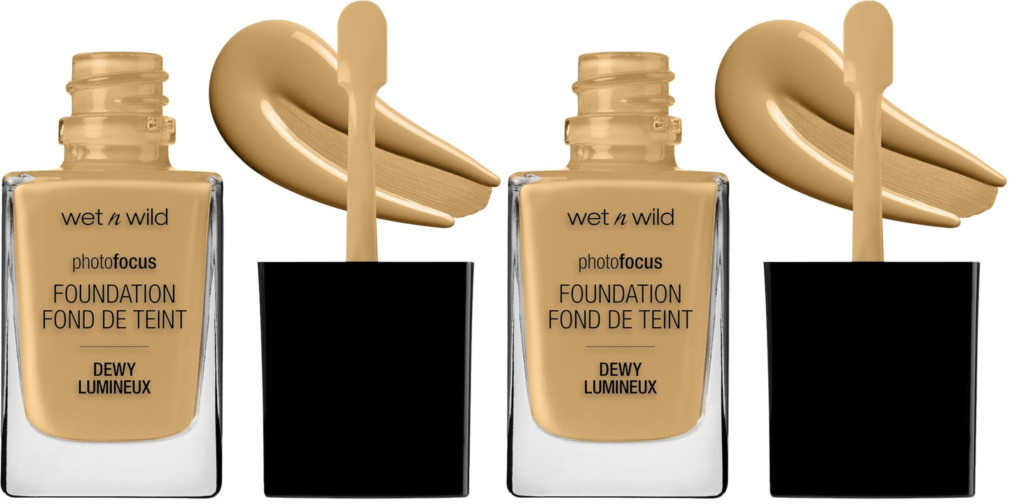 wet n wild Photo Focus Dewy Liquid Foundation Makeup, Desert Beige (Pack of 2) Beauty and Personal Care wet n wild Default Title