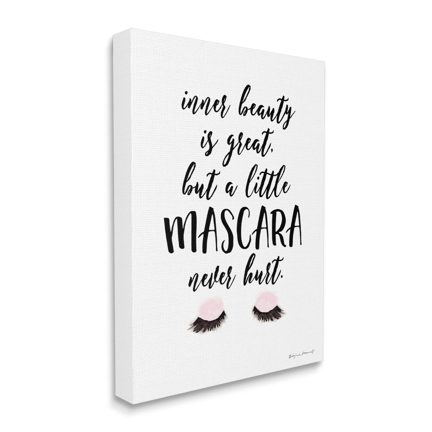 Stupell Industries A Little Mascara Never Hurt Phrase Glam Lashes