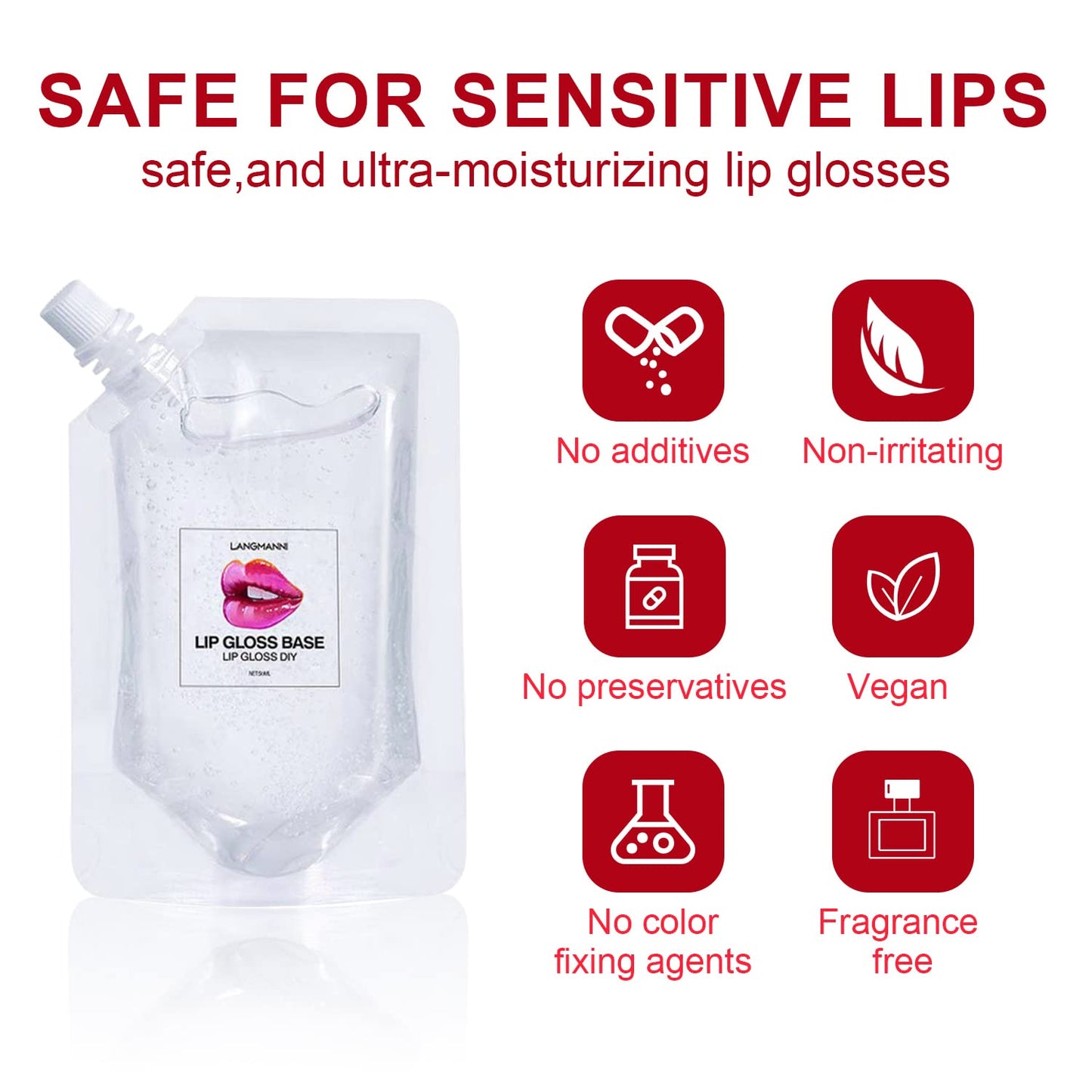Eakroo 2Pcs Moisturize Lip Gloss Base Oil Material Makeup Primers, Non-Stick Lip Gloss Clear Primer for DIY Handmade Lip Oil Lip Plumper Lip Gloss