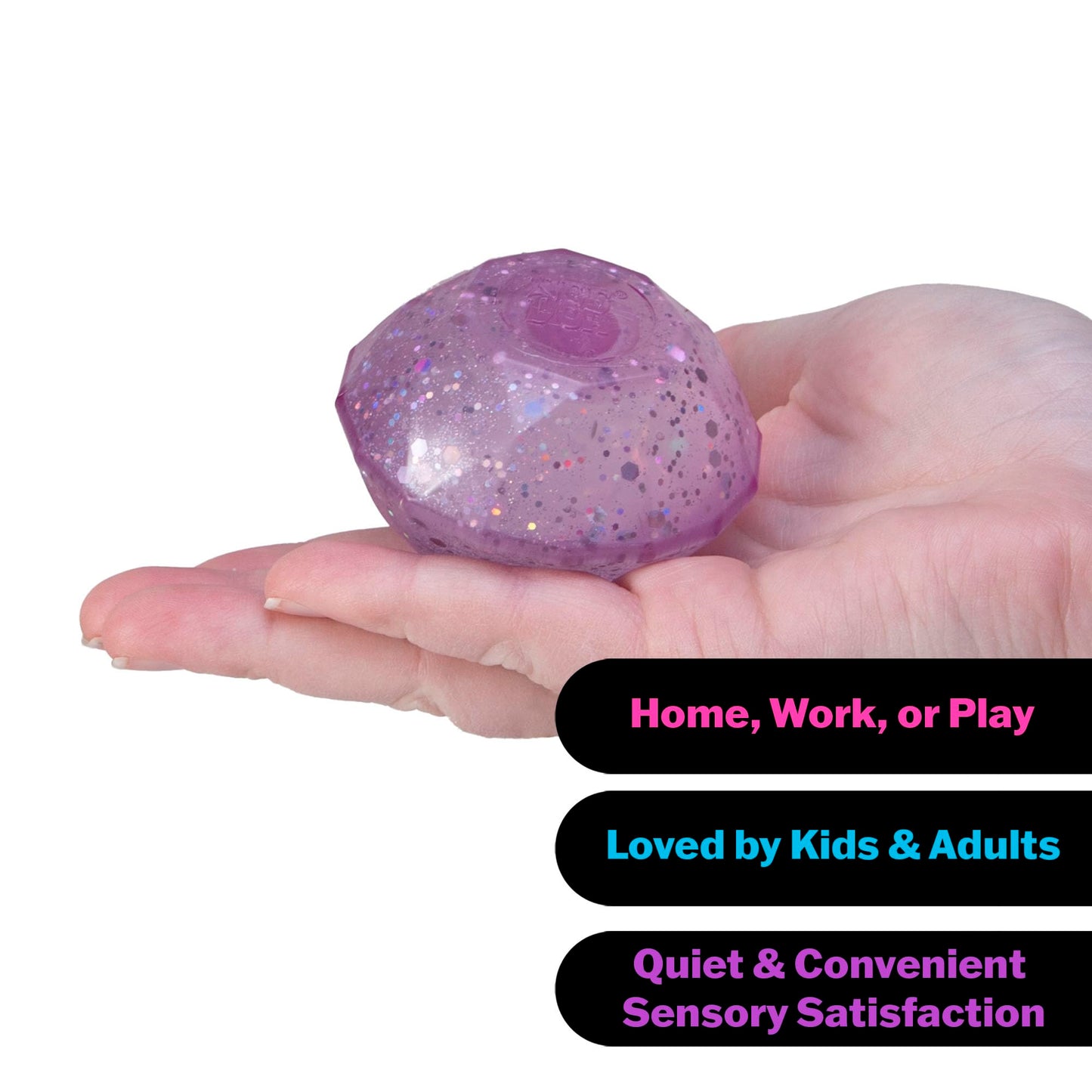 Schylling NeeDoh Groovy Jewel - Sensory Toy - Satisfying Super Sparkly Liquid Filling - Ages 3 and Up - Color May Vary; One Per Pack