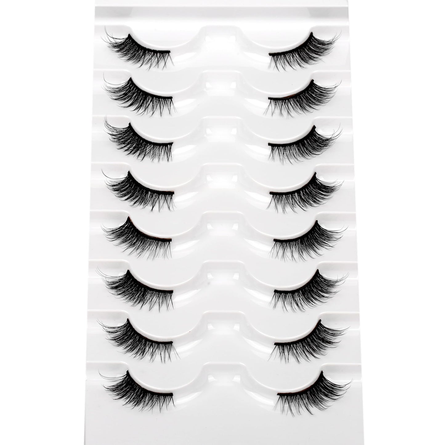Half Lashes Strips False Eyelashes Fairy Natural Lashes Cat Eye Look Wispy Short Band 3/4 Lashes 8 Pairs Pack Fluffy Volume Small Accent Lash Fake Beauty and Personal Care Pooplunch
