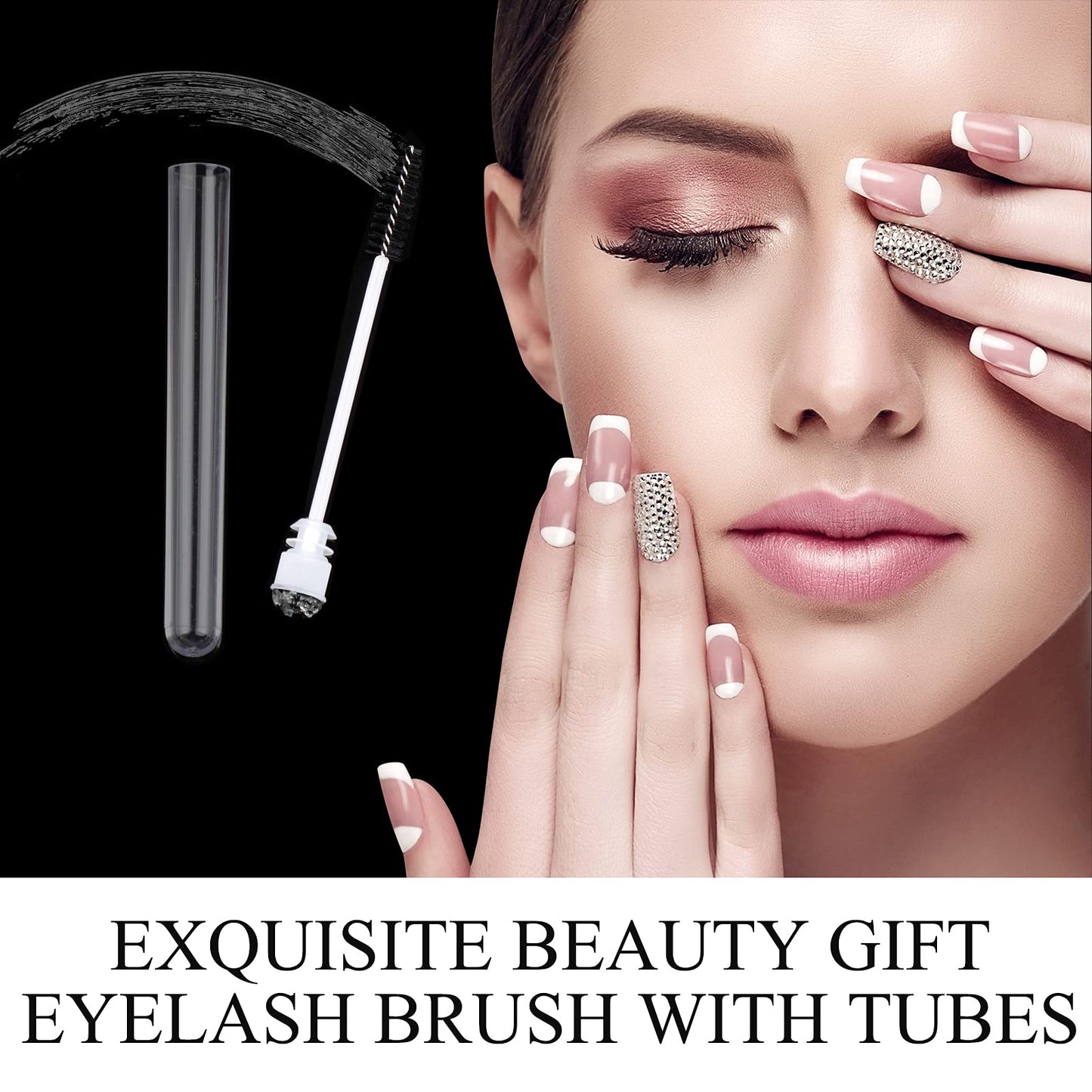 Dming 20pcs Eyelash brush Lash Wand Makeup tool Eyelash Extension supplies Cleaning brush Diamond Mascara foil black