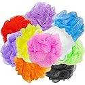 10 Pcs Bath Loofah Shower,Small Mesh Sponge Pouf Colorful Exfoliating Scrubber for Kids Women Men Body Wash,Random Color