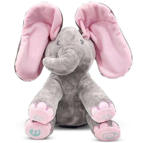 Dimple Kaia Peek A Boo Elephant Toy, Interactive Singing Stuffed Elephant Plush with Moving Ears, Musical Stuffed Animal for Babies and Toddlers,…