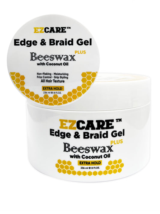 EZCARE Edge & Braid Gel, Beeswax Plus, Coconut Oil/All Hair Texture/Extra Hold (8 fl oz.), Clear Beauty & Personal Care EZCARE