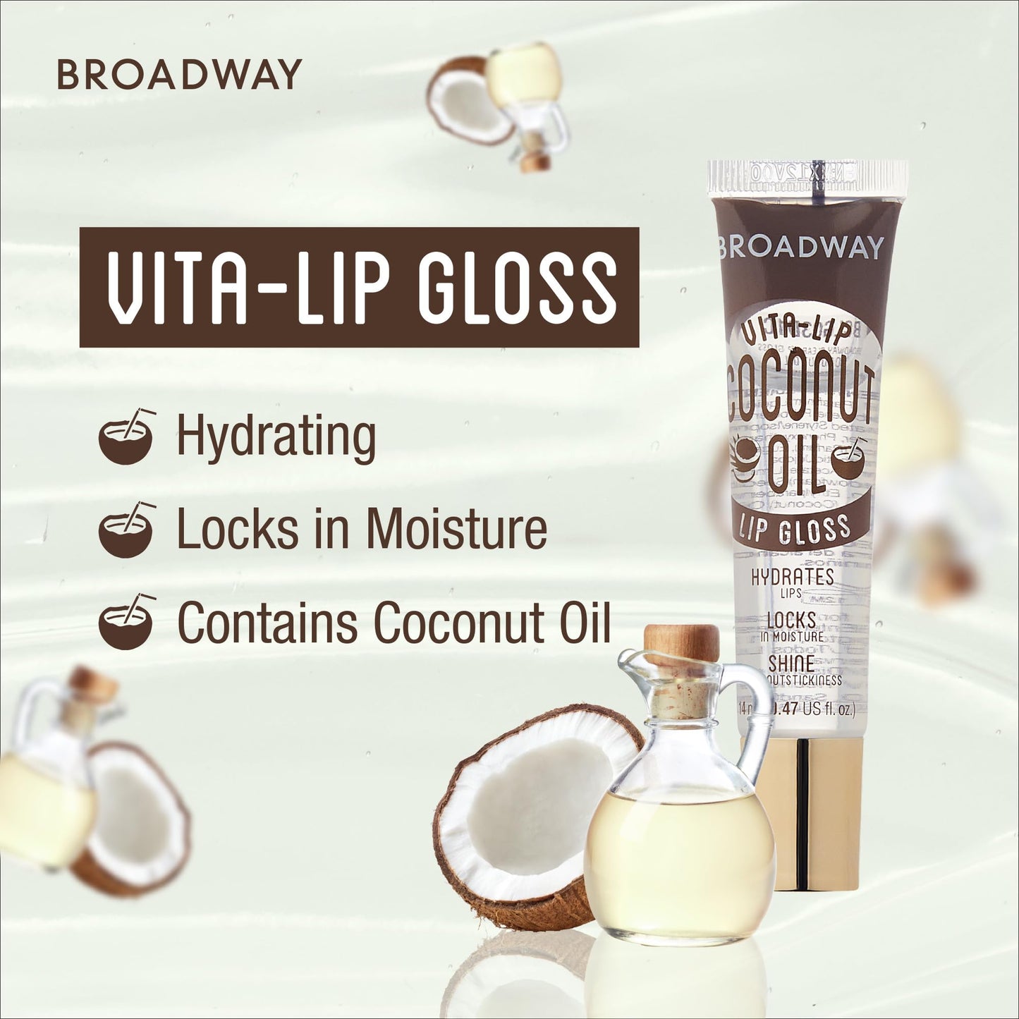 Ruby Kisses Broadway Vita-Lip Clear Lip Gloss (3 Pack Mango Butter, Rosehip, Coconut Oil), Ultra-Hydrating & Soothing Formula with Vitamin Oils Beauty and Personal Care Ruby Kisses