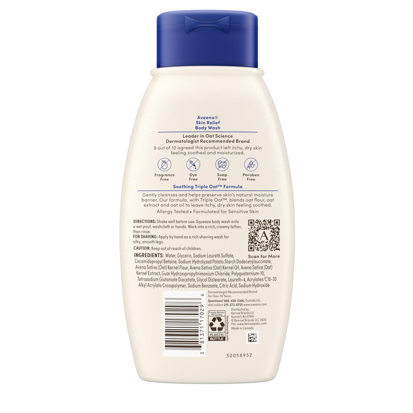 Aveeno Skin Relief Body Wash, Fragrance Free, 12 Ounce (Pack of 12)