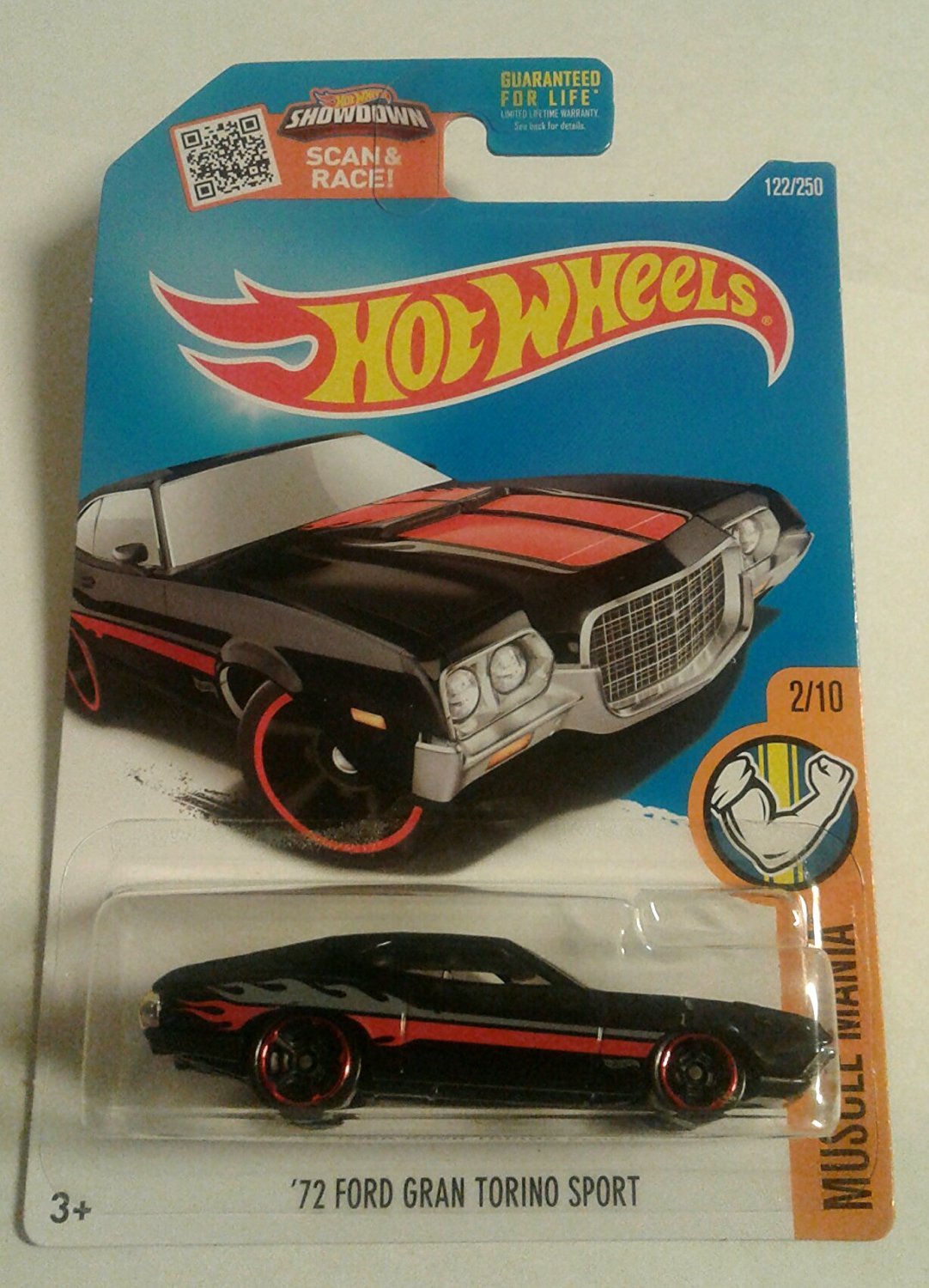 Hot Wheels, 2016 Muscle Mania, '72 Ford Gran Torino Sport [Black] 122/250
