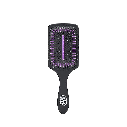 Wet Brush Refresh and Extend Paddle Detangler, Black, Detangling Brush with Infused Charcoal Ultra-Soft IntelliFlex Bristles For All Hair Types